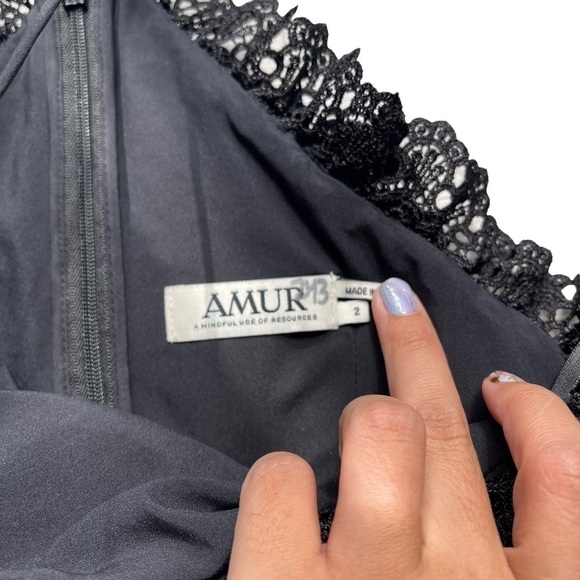 Amur Valentina Black Midi Dress 2 - Picture 6 of 9